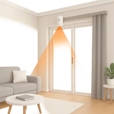 Detector movimiento tipo cortina