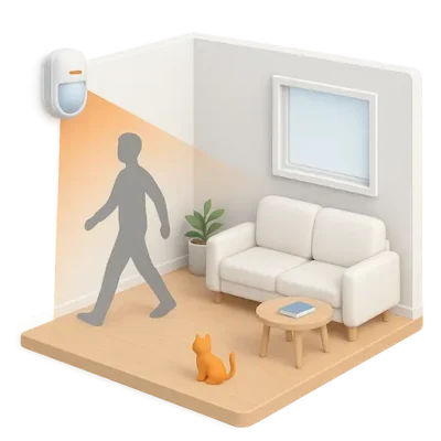 Detector de movimiento y cristales rotos