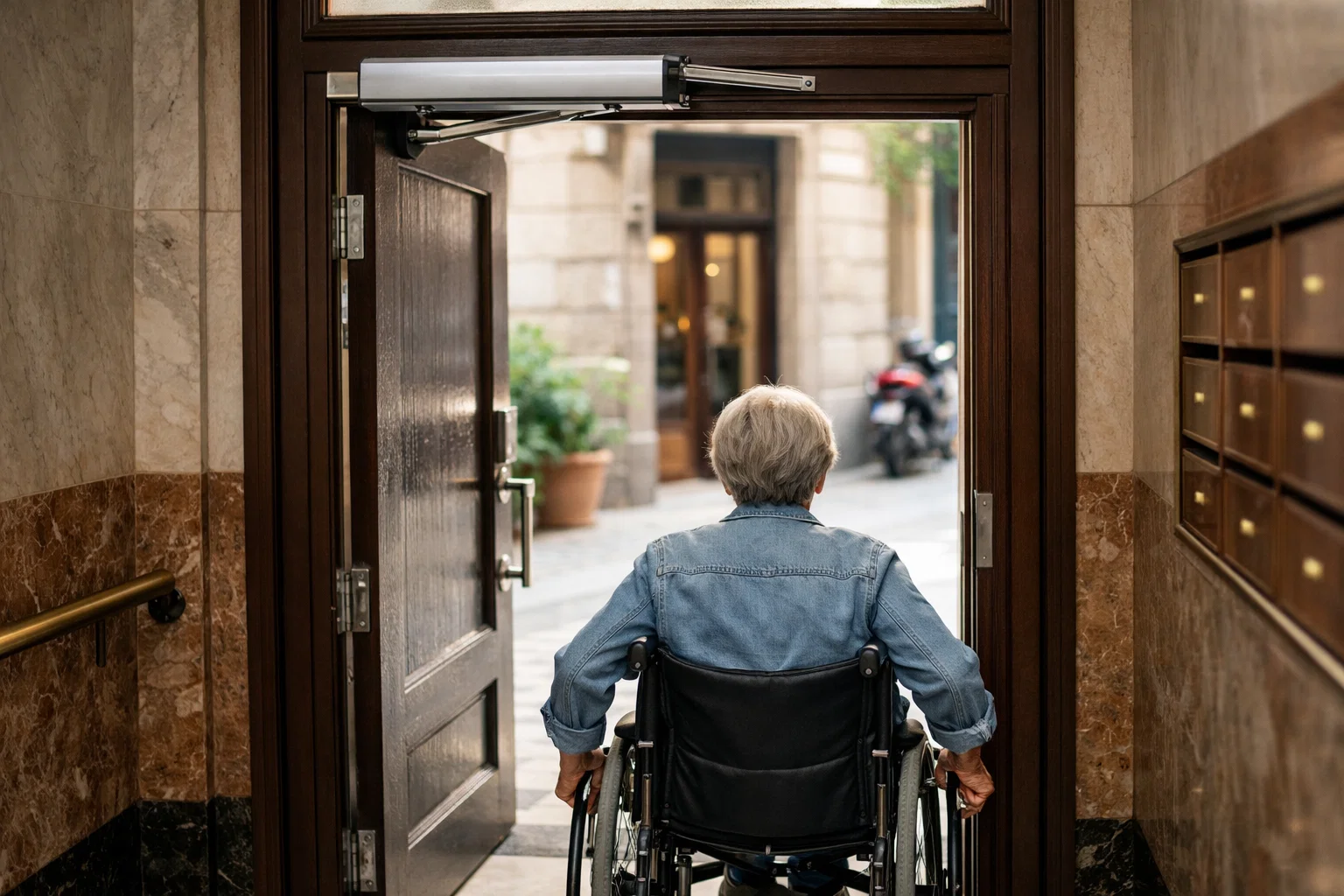 Detalle de motor para puerta de comunidad
